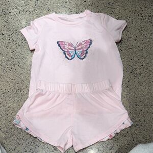BCBGirls Pink Butterfly Short Pajama Set